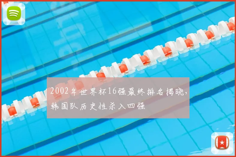 2002年世界杯16强最终排名揭晓，韩国队历史性杀入四强